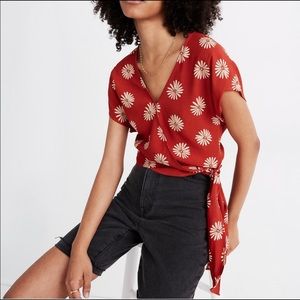 Madewell Sash-Tie Wrap Floral Daisy Top